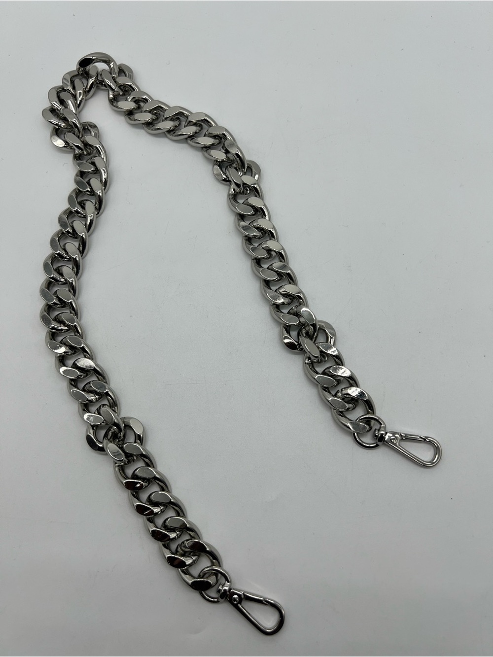 NEW LAMBERT Chunky Silver Tone Curb Link Chain Removable Replacement Bag Strap